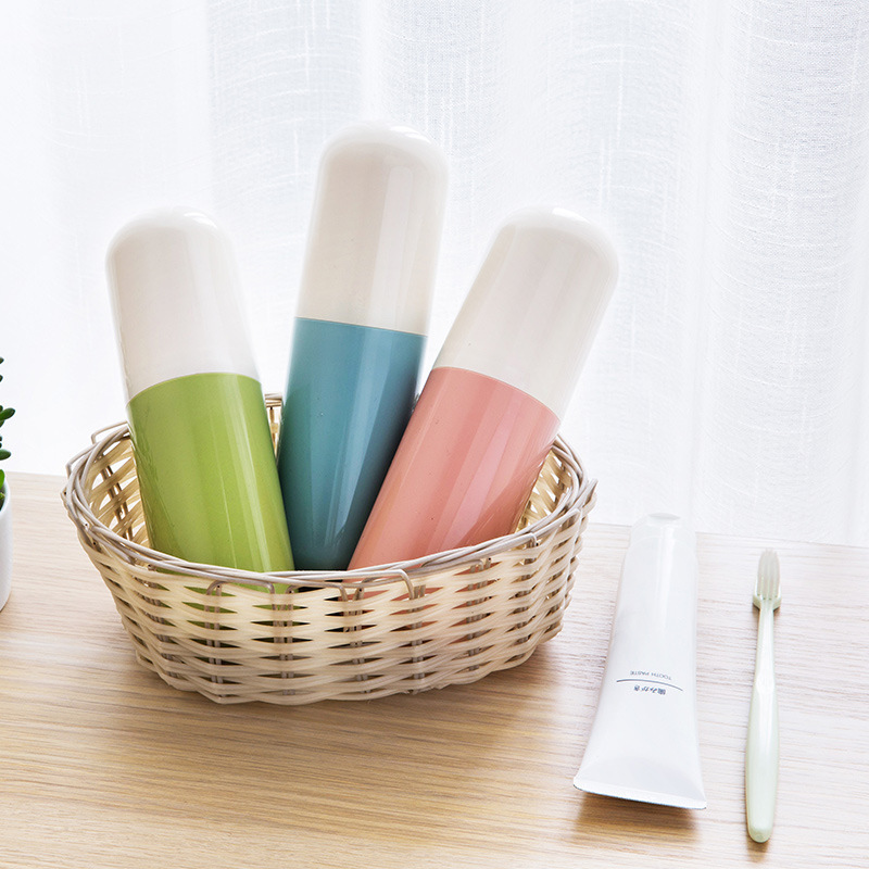 Moda viaje lava portátil al aire libre cepillo de dientes pasta de dientes caja de almacenamiento creativa taza de lavado de plástico doméstico