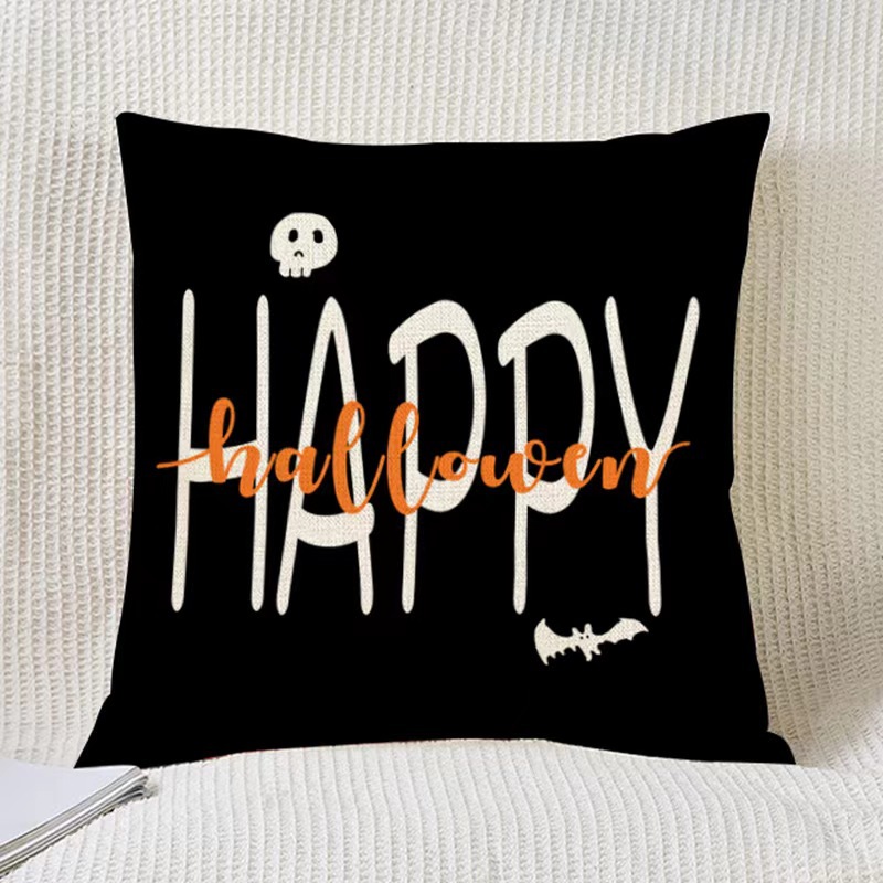 Transfronterizo Amazon Halloween impresión lino almohada cubierta bruja calabaza decoración doméstica almohada cubierta