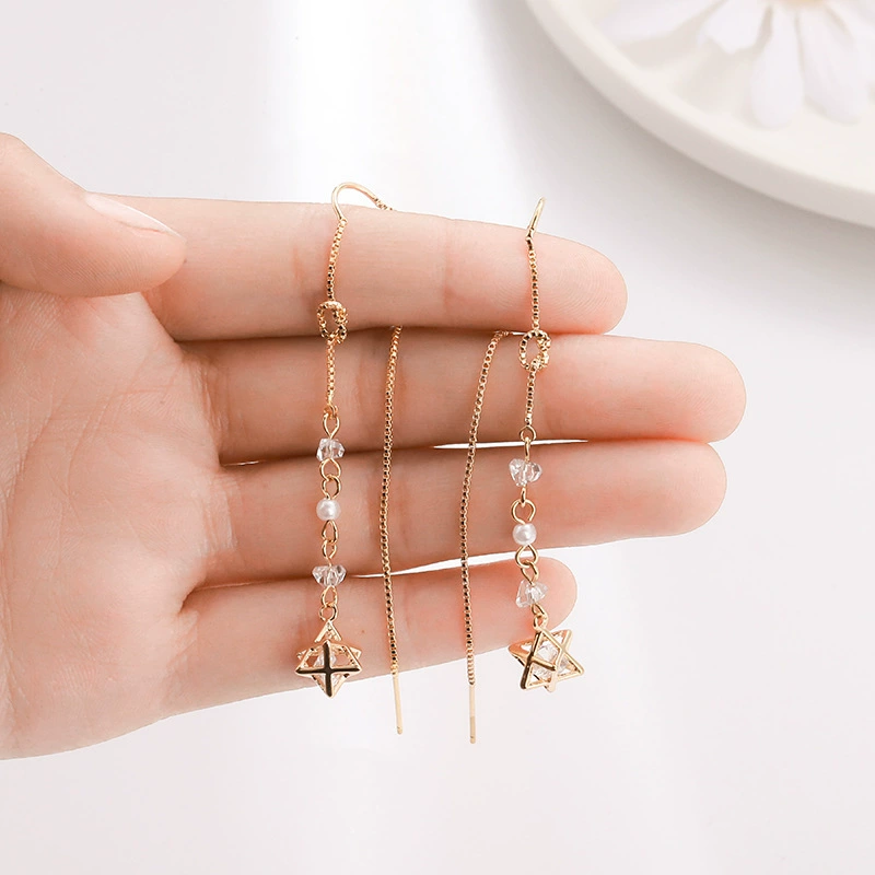 Серебряные серьги из жемчуга, модная длинная серебристая шпилька, аксессуар с кисточками, городской стиль, образец серебра 925, европейский стиль, стиль высшего качества