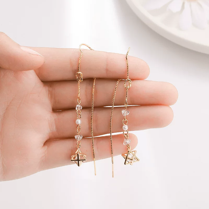 Серебряные серьги из жемчуга, модная длинная серебристая шпилька, аксессуар с кисточками, городской стиль, образец серебра 925, европейский стиль, стиль высшего качества