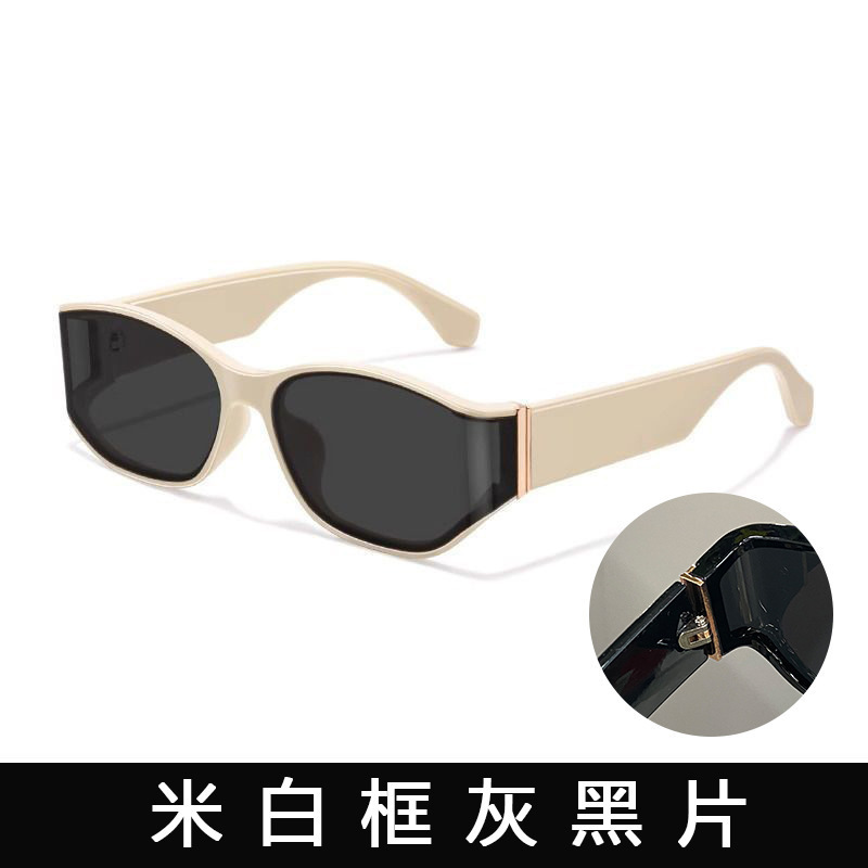 网红复古高级感眼镜欧美个性潮流修颜方圆脸墨镜女款防紫外线墨镜|undefined