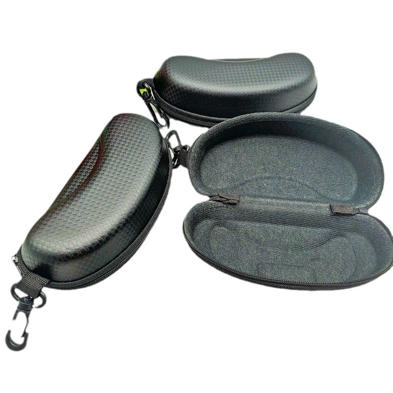 black handheld glasses with zipper
