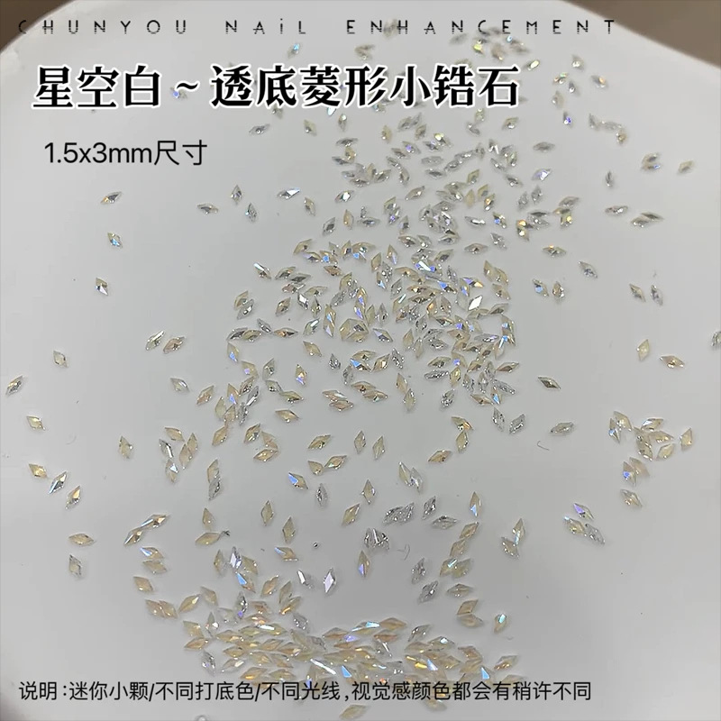 Nuevo diamante de zircón mini estrella blanca de Navidad manicure diamantes de nieve manicure joyas de zircón al por mayor