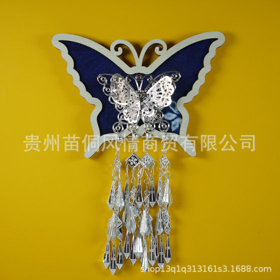 Wholesale Factory Guizhou Qianhu Miao Village Tie-dye Batik Miao Silver Refrigerator Stickers Accompanying Gift Tourism Souvenirs