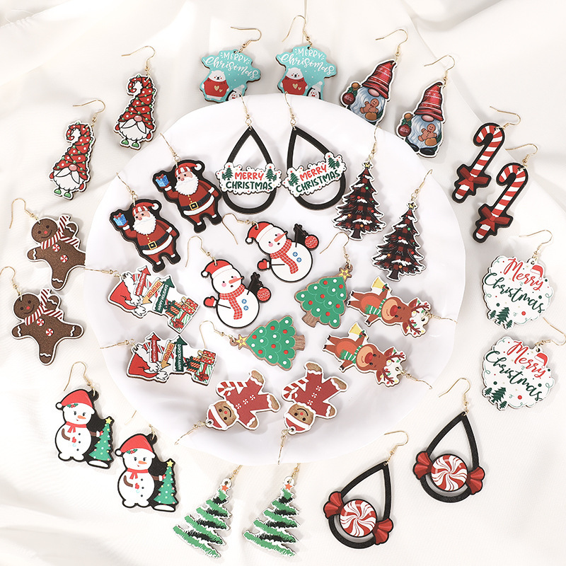 cartoon Christmas earrings