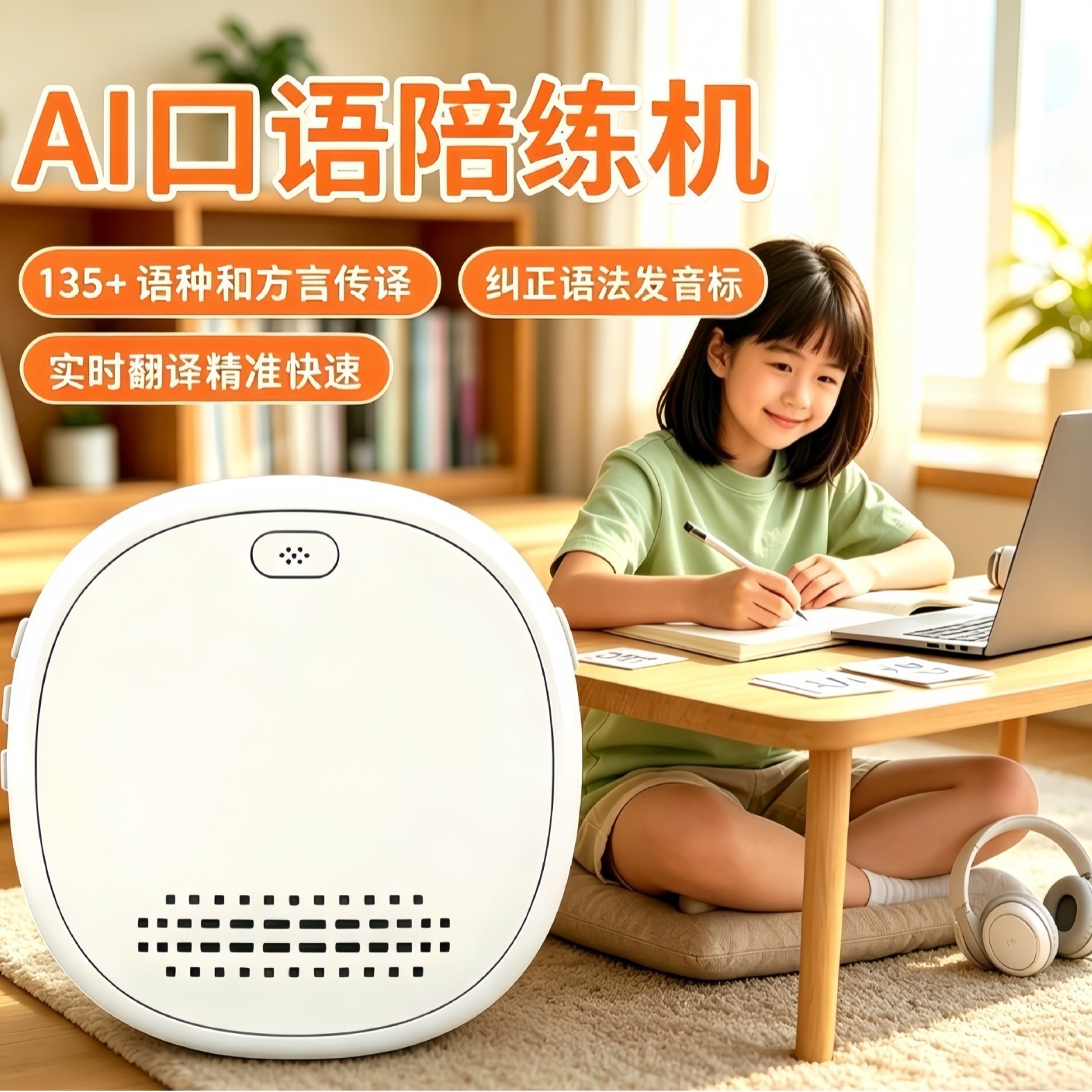 Cross-border AI speech trainer, smart recording pen, grammar correction, real-time translation, children's English enlightenment, in stock