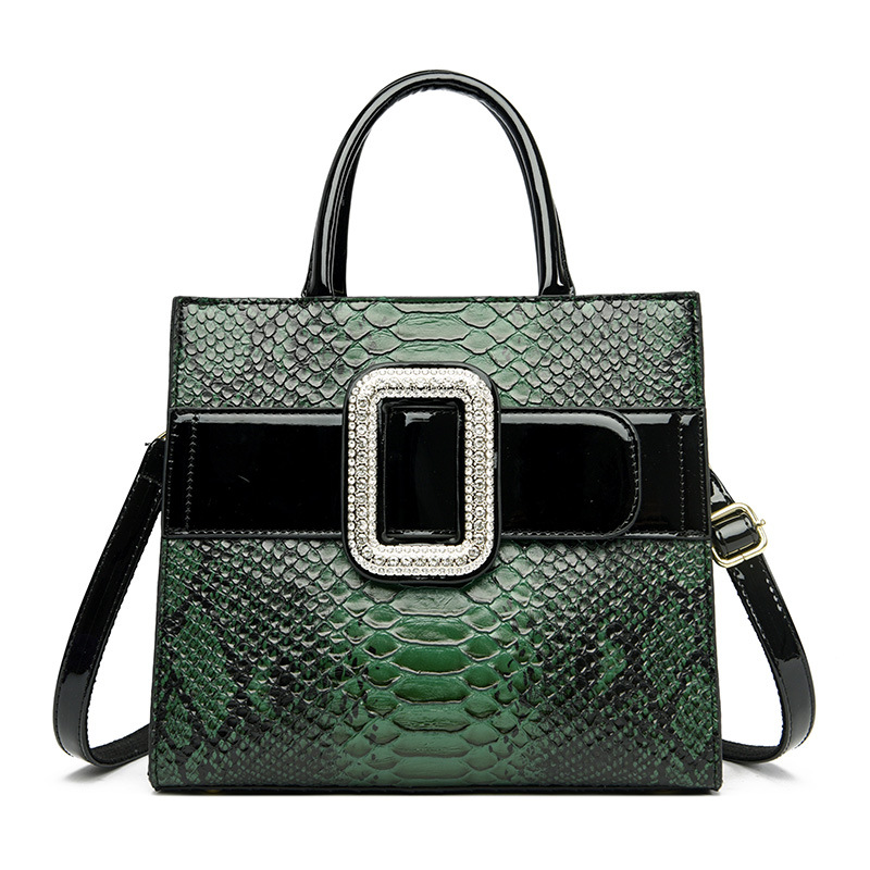 Nueva moda europea y americana todo-fósforo Luz de lujo en relieve patrón de piel de serpiente portátil hombro crossbody bolso de las mujeres