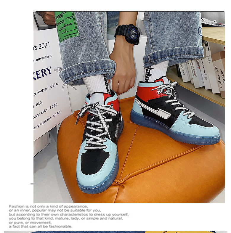 Explosive Mode Transparent Bottom Trendy Herren Sneakers_voghion.com