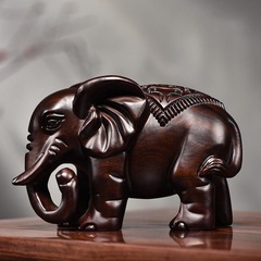 小象擺件黑檀木雕大象實木一對象木製家居擺件質工藝禮品一件批發