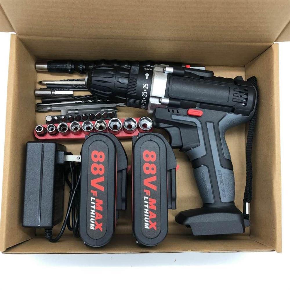 锂电88VF冲击款充电钻锂电钻手电钻手枪钻电动螺丝刀电起子