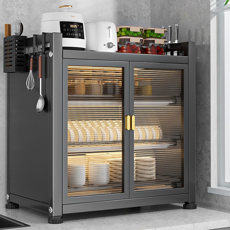 Pull-Out Dust-Proof Dish Rack Kitchen Storage Rack Double-Layer Countertop Draining Dish Rack Storage Rack Kitchen Utensils