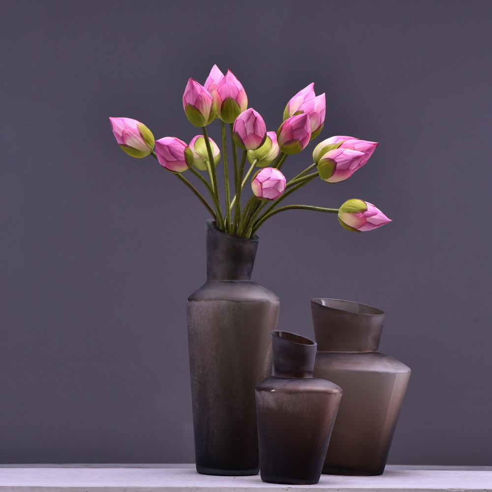 Lan Jin Wholesale Artificial Lotus Flower Fake Lotus Bud Home Decor New Chinese Zen Style Flower Arrangement Design