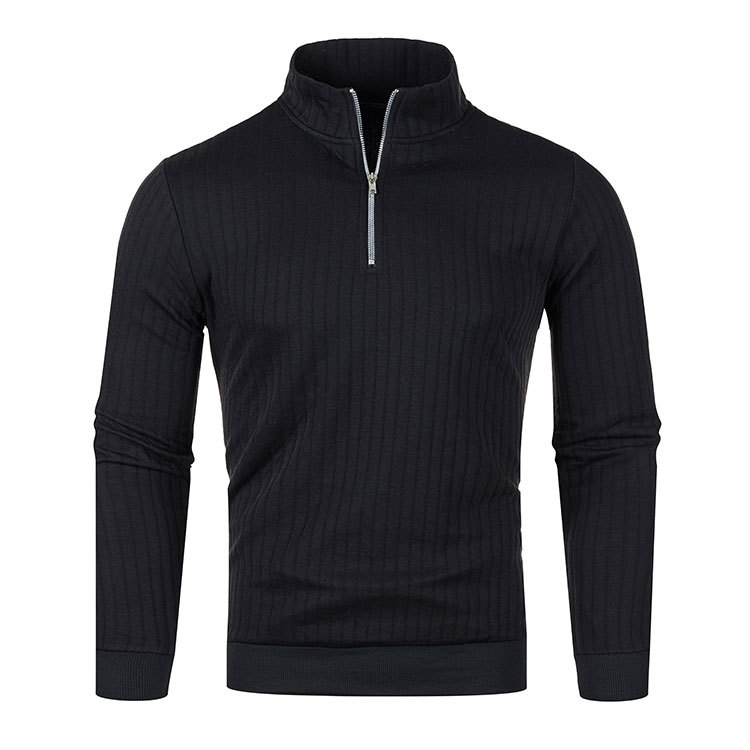 Leisure Pullover Men’s Half-high Collar Zip Sweater
