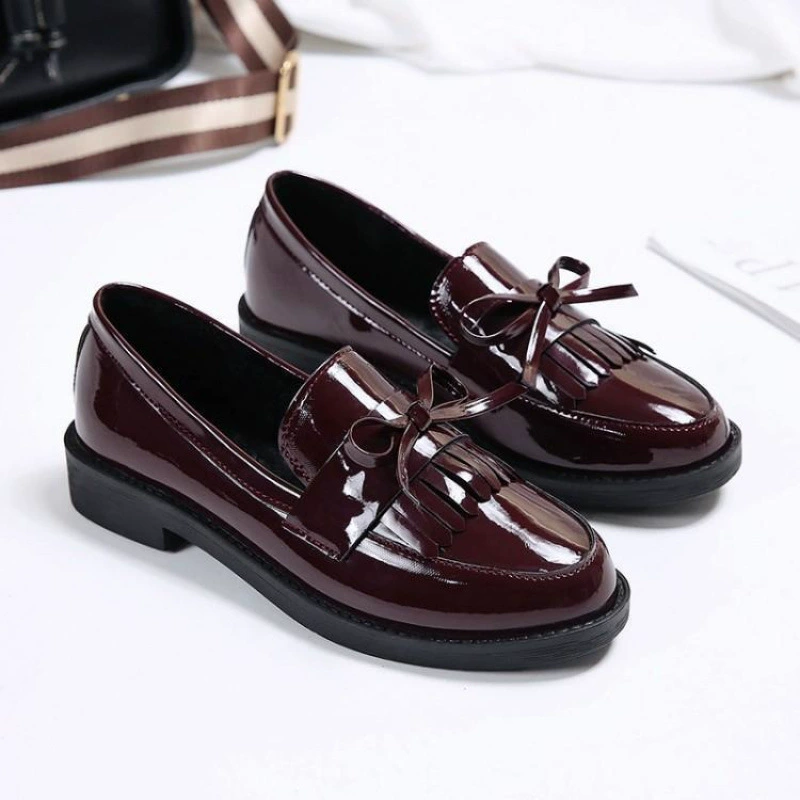 Женские кожаные туфли-лоферы на один отворот, 2025 новый весенний дизайн, плоская подошва, британский стиль