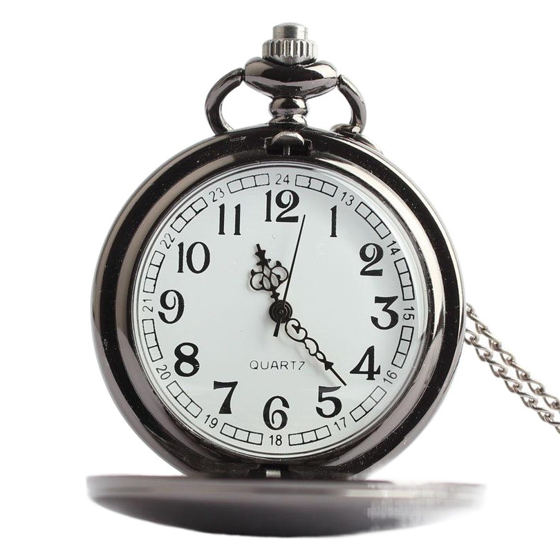 Manufacturer Sells Fashionable Green Antique Black Gold Glossy Retro Antique Pocket Watch Versatile Alloy Quartz Chain Pocket Watch