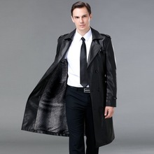 2025新款男士长款皮衣中年商务加绒皮风衣绵羊皮海宁皮衣保暖外套