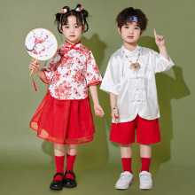 六一儿童啦啦队演出服中国风国学汉服小学生运动会幼儿园合唱服装