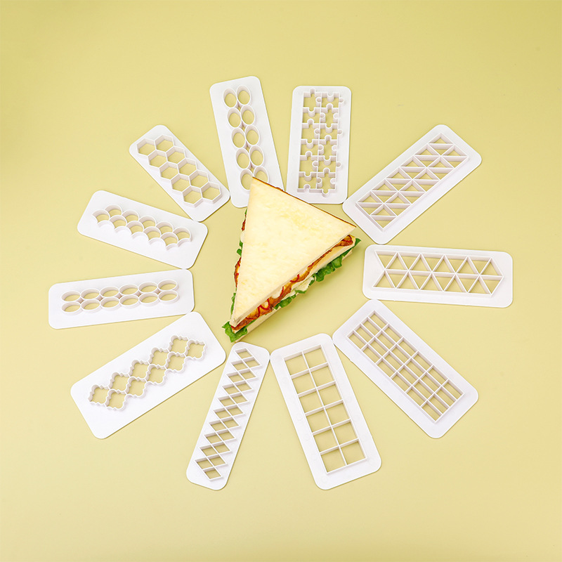 Molde de impresión para pasteles de fondant con suministro directo de fábrica, molde geométrico para galletas de simulación, 3 tiras de estampado con formas geométricas básicas.