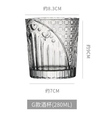 Glass capacious wineglass for whiskey, for karaoke bars