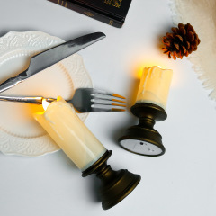 ヨーロッパ式レトロ燭台テーブルランプledシミュレーション電子キャンドルランプデート食卓高燭台置物ins風写真撮影