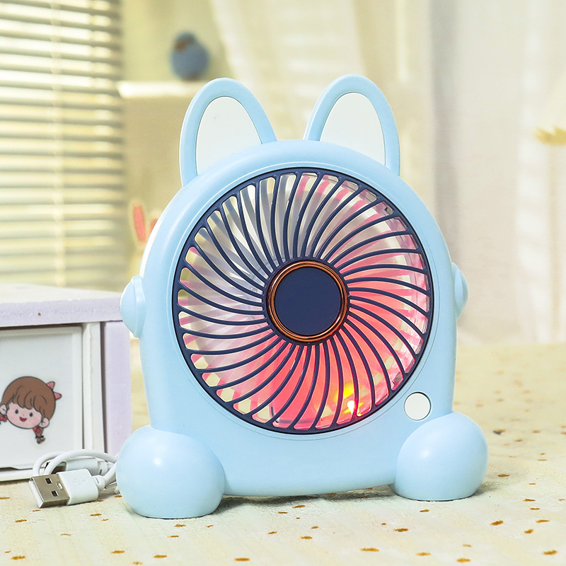 新型萌え犬かわいい扇風機USB充電三段角度調整デスクトップベッド家庭用手持ち扇風機|undefined