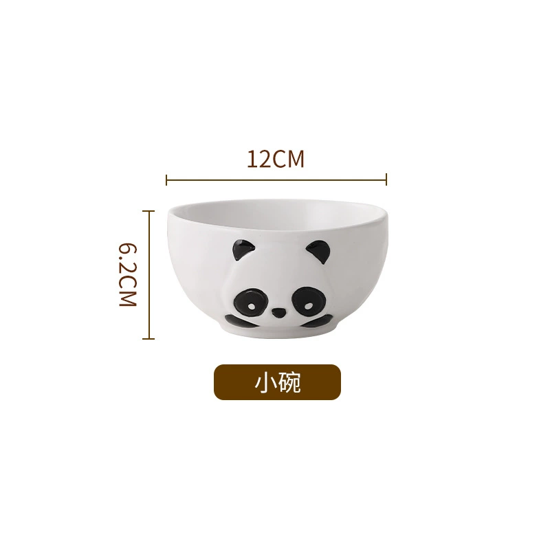 Cartoon ceramic tableware set, panda design, dinner plates and bowls for home