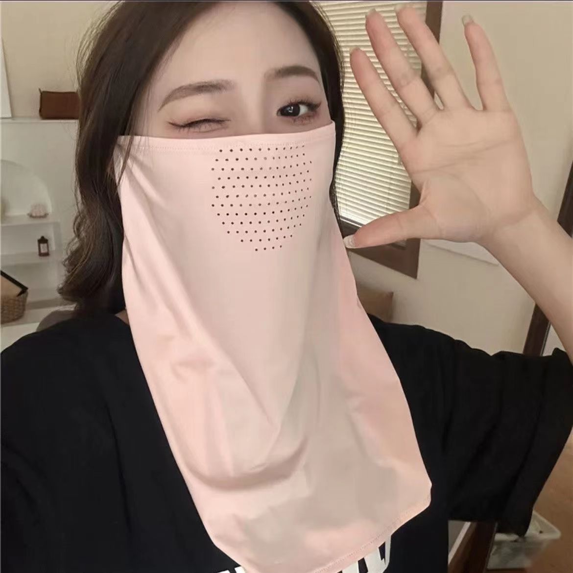 통기성 홀 마스크 [핑크]