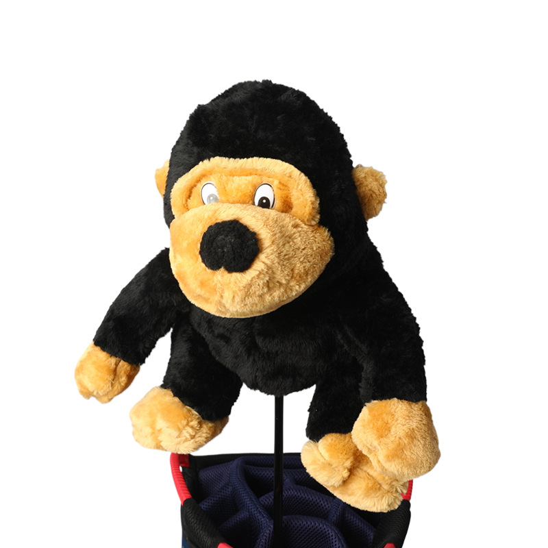 Chimpancé juego de varilla de golf de felpa de dibujos animados animal cachorro juego de cabeza juego de sombrero 135 juego de varilla de madera al por mayor