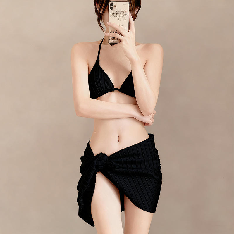 Traje de Baño Bikini de 3 Piezas para Mujer de Poliéster para Natación y Vacaciones
