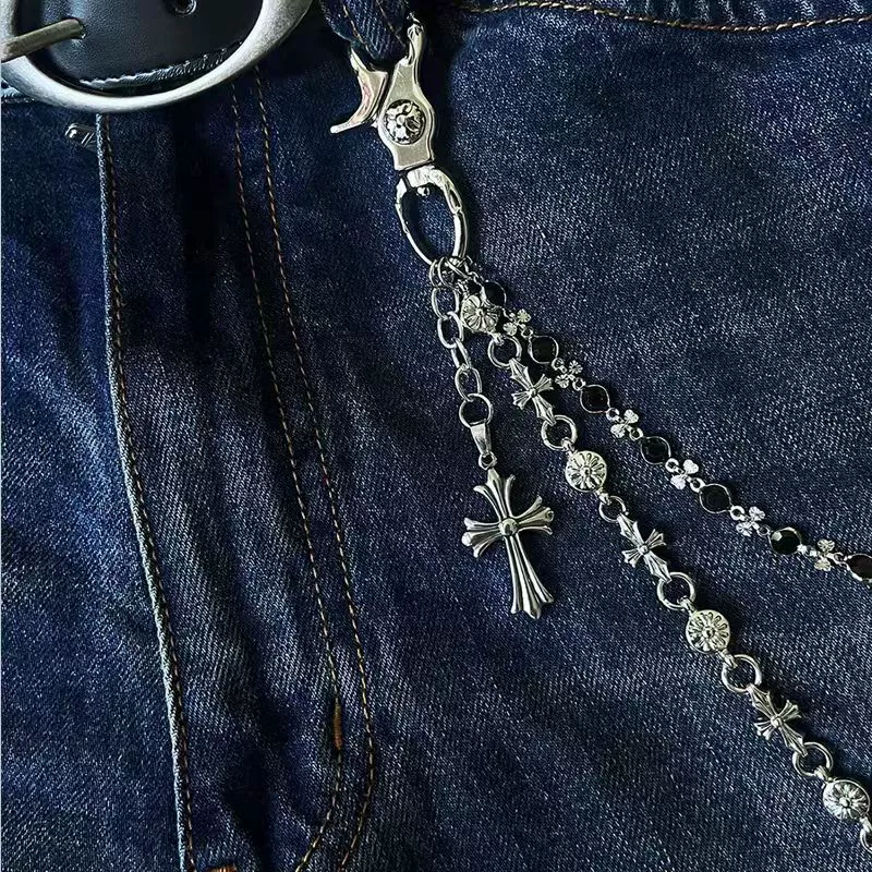  metal retro аксессуар, брюки, цепь в стиле хип-хоп, 2 карата, европейский стиль, панк стиль