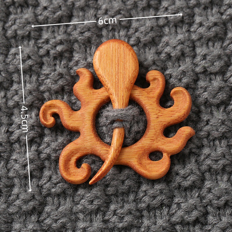 外贸热销Wooden Flower Daisy Pattern Brooch木制胸针送女孩礼物|undefined