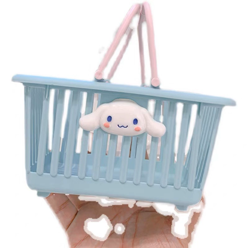 Cute basket, cartoon storage system, handheld small plastic stationery