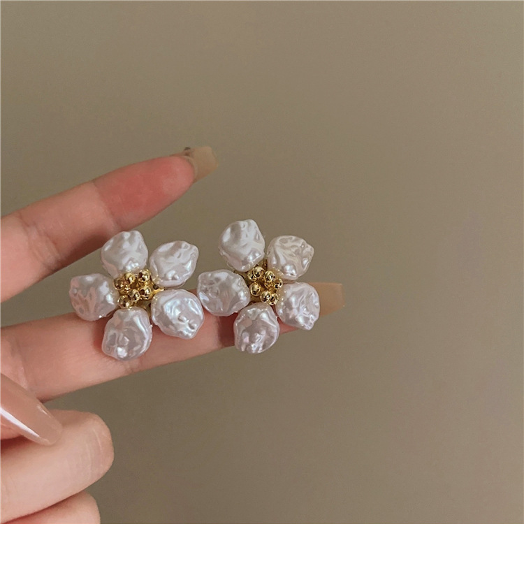 1 Pair Quantity 1 Pair Elegant Glam Sweet Flower Imitation Pearl Ear Studs