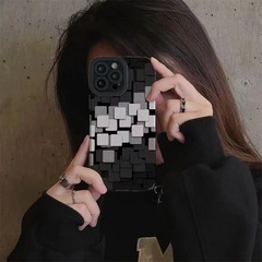 Dark Mode Black and White Striped iPhone 13/14 Pro Max Apple 12 Phone Case, 11 Silicone xs Max Soft 8P