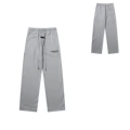 8892 Gray Terry Straight-Leg Pants