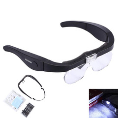 ChuGuan USB Charger Head-mounted Eye-style Four-Piece Lens Interchangeable Elderly Reading Repair Class Magnifying Glass 11537DC