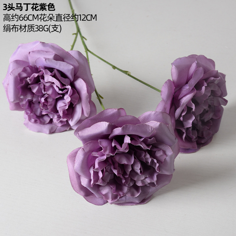 Flores artificiales moradas para bodas, estilo Monet, arreglos florales para el suelo del salón de bodas, flores de seda morado claro.