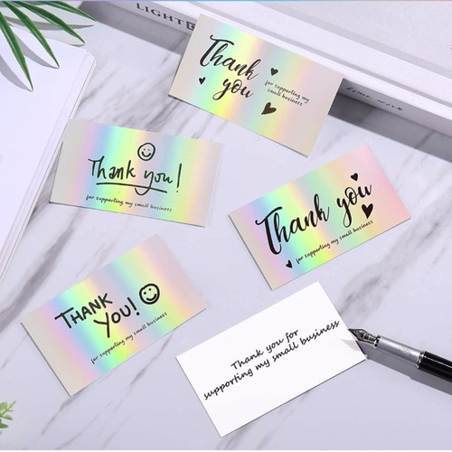 Card with writeable laser rainbow thank you card gift packaging thank you card foreign trade cross-border wholesale