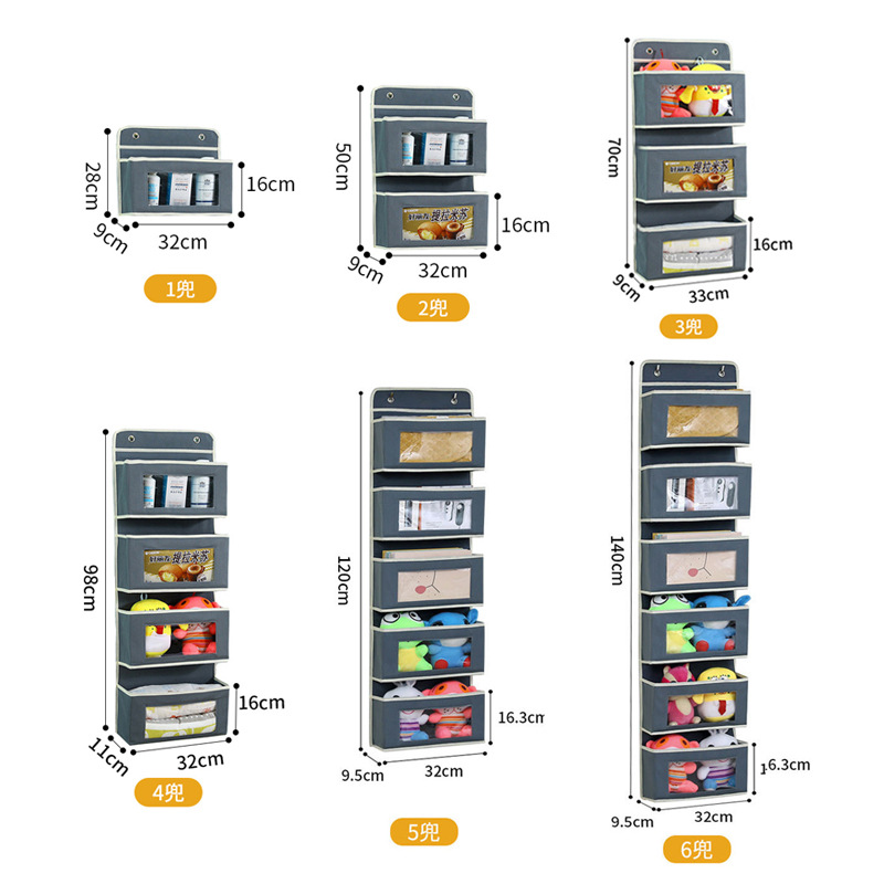 Procesamiento de puerta personalizada bolsa colgante de almacenamiento trasero bolsa de almacenamiento de pared con bolsa de almacenamiento transparente armario armario armario bolsa de almacenamiento
