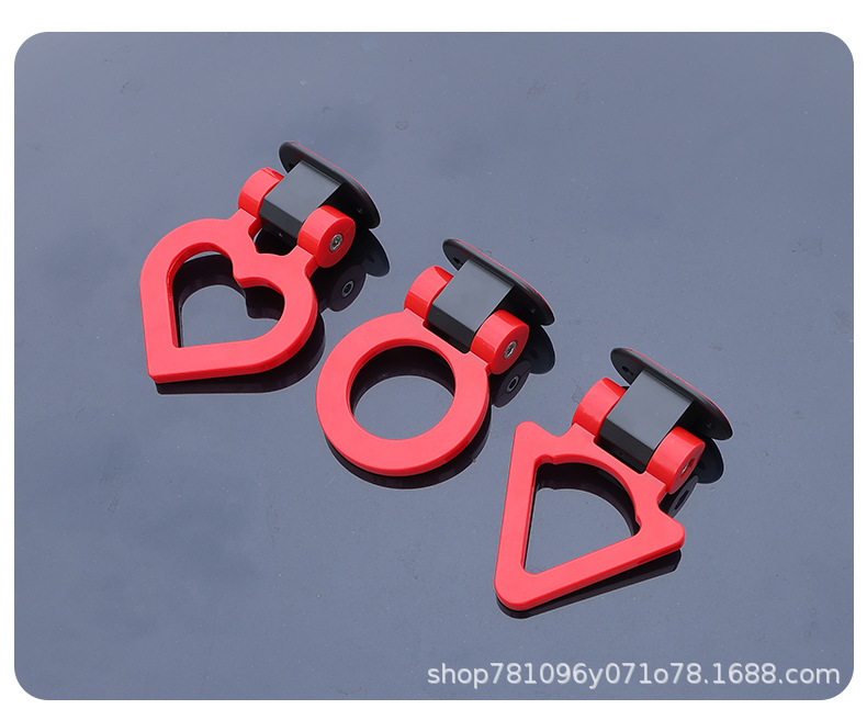New cross-border car decoration trailer hook, personalized triangular ring hook, traceless installation, rotatable, universal exterior accessory