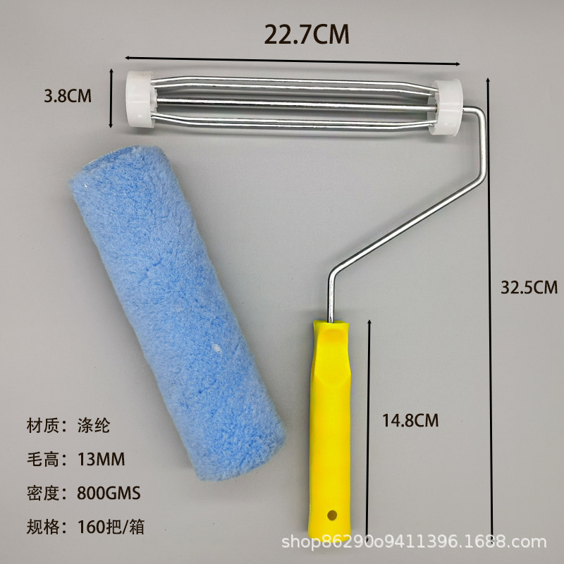 Comercio exterior exportación de 9 pulgadas cepillo rodante cepillo rodante pintura sin ángulo muerto azul cuatro tendones soporte mango cepillo rodante de poliéster