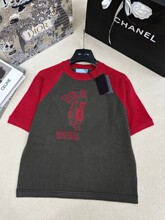 潮牌PR普加字母提花胸前logo圆领毛衣针织衫男女款宽松休闲
