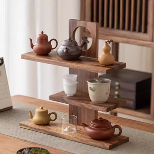 Desktop Solid Wood Chinese-Style Storage Rack Office Living Room Bedroom Display Rack Small Ornaments Shelf Bogu Rack Duobao Pavilion