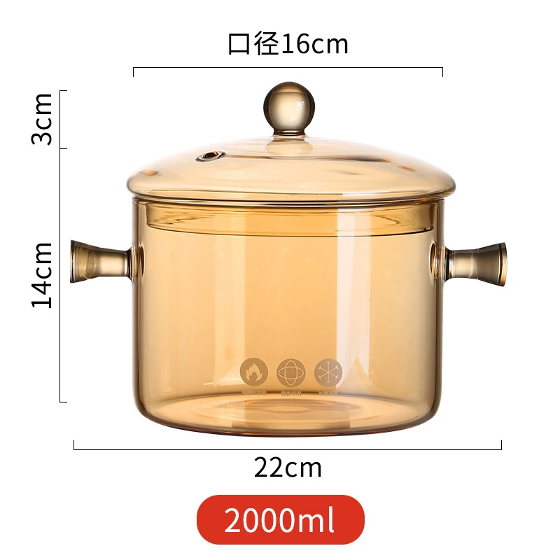 Стеклянная кастрюля-для тушения с высоким borosilicate стекла, прозрачная кастрюля для приготовления пищи, газ, огонь, высокая температура, маленькие горшочки, мини-кастрюля для супа