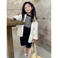 萱萱酱韩版女童洋气秋款休闲宽松小西装外套儿童短款西服开衫