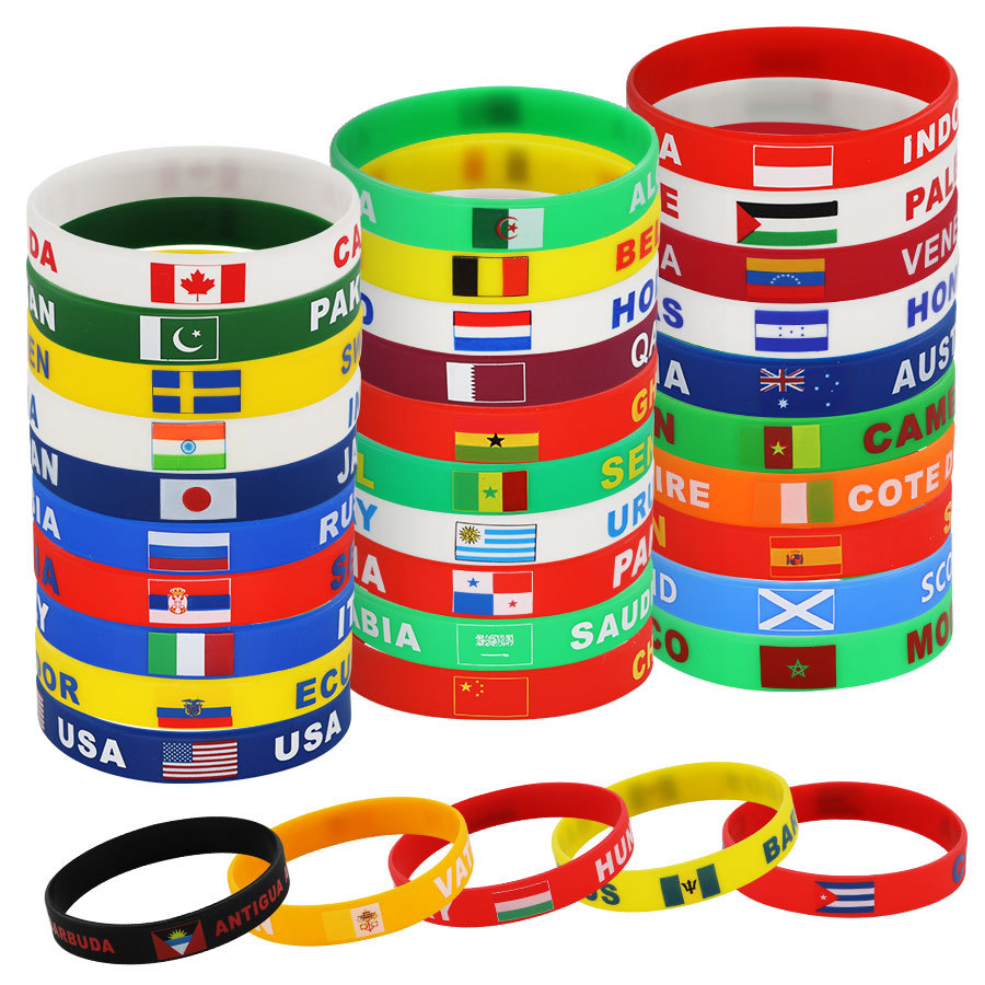 Bandera de silicona Bracelet Copa del Mundo Bracelet Bandera de silicona Bracelet Copa del Mundo Bracelet Bandera de silicona Bracelet Mundo