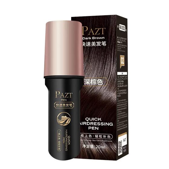 Pazt Quick Hairdressing Pen Disposable Color Replenishing Pen Plant Essence Hairdressing Stick to Replenish White Hair Washable Hair Dyeing Stick