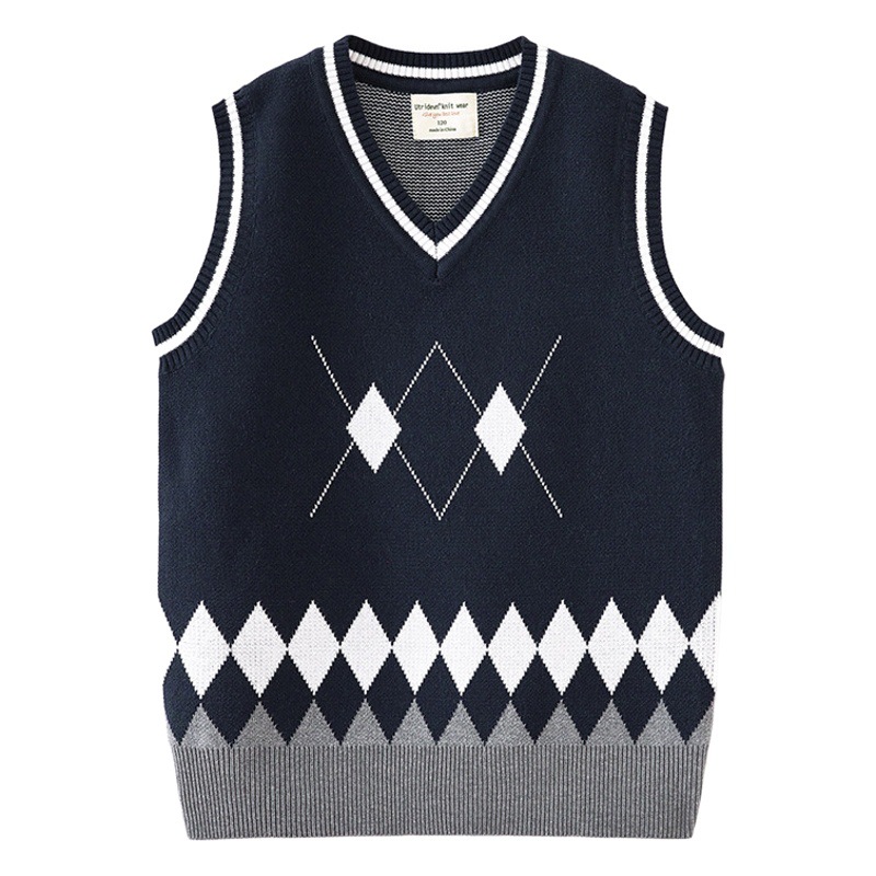 V-V-cuello DE LOS NIÑOS punto camisa chaleco 2023 estilo coreano ropa de los Niños Estudiantes y niñas suéter chaleco al por mayor