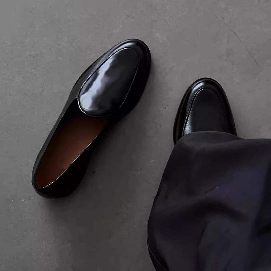 Mocassins ShoeVault Dopamine Fashion, nouveaux modèles pour hommes d'affaires, formels, noirs brillants, parfaits pour les trajets quotidiens, les mariages et les cérémonies de Derby._voghion.com