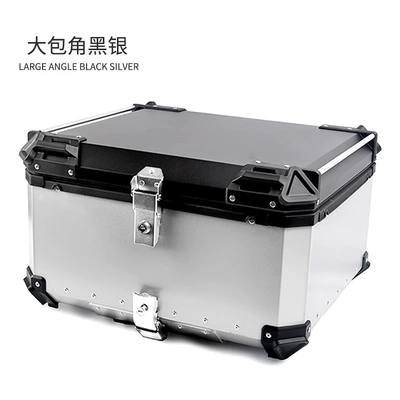 Motorcycle Retro Modified Large Motorcycle trunk - motorcycle-large-corner-trunk-silver-100l